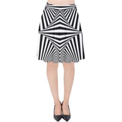 Black And White Stripes Velvet High Waist Skirt by SpinnyChairDesigns