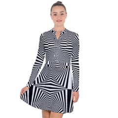 Black And White Stripes Long Sleeve Panel Dress by SpinnyChairDesigns