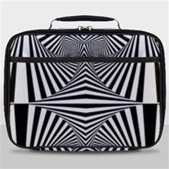 Black And White Stripes Full Print Lunch Bag by SpinnyChairDesigns