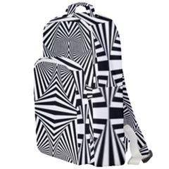 Black And White Stripes Double Compartment Backpack by SpinnyChairDesigns