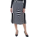 Black and White Stripes Classic Velour Midi Skirt  View1