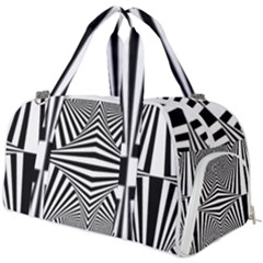 Black And White Stripes Burner Gym Duffel Bag by SpinnyChairDesigns