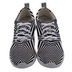 Black And White Stripes Athletic Shoes by SpinnyChairDesigns