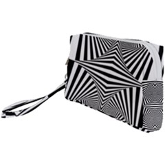 Black And White Stripes Wristlet Pouch Bag (small) by SpinnyChairDesigns