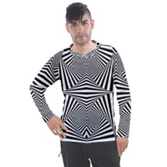 Black And White Stripes Men s Pique Long Sleeve Tee