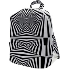 Black And White Stripes Zip Up Backpack