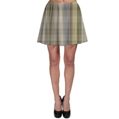 Beige Tan Madras Plaid Skater Skirt by SpinnyChairDesigns