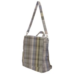 Beige Tan Madras Plaid Crossbody Backpack by SpinnyChairDesigns