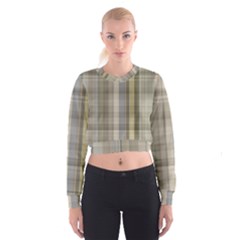 Beige Tan Madras Plaid Cropped Sweatshirt