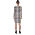 Beige Tan Madras Plaid Asymmetric Cut-Out Shift Dress View2