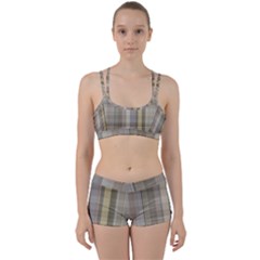 Beige Tan Madras Plaid Perfect Fit Gym Set by SpinnyChairDesigns