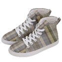 Beige Tan Madras Plaid Men s Hi-Top Skate Sneakers View2