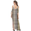 Beige Tan Madras Plaid Maxi Chiffon Cover Up Dress View2