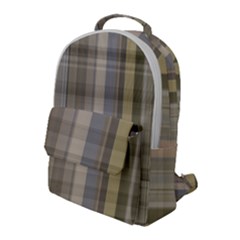 Beige Tan Madras Plaid Flap Pocket Backpack (large) by SpinnyChairDesigns