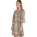 Beige Tan Madras Plaid Velour Kimono Dress View2