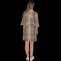 Beige Tan Madras Plaid Velour Kimono Dress View4