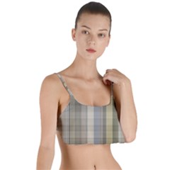 Beige Tan Madras Plaid Layered Top Bikini Top  by SpinnyChairDesigns