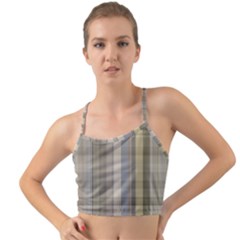 Beige Tan Madras Plaid Mini Tank Bikini Top by SpinnyChairDesigns