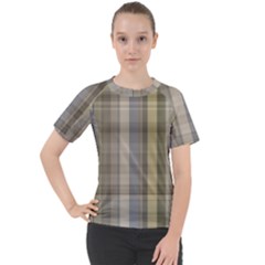 Beige Tan Madras Plaid Women s Sport Raglan Tee