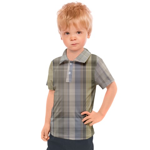 Beige Tan Madras Plaid Kids  Polo Tee by SpinnyChairDesigns