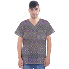 Boho Hearts And Flowers Men s V-neck Scrub Top