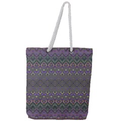 Boho Hearts And Flowers Full Print Rope Handle Tote (large) by SpinnyChairDesigns