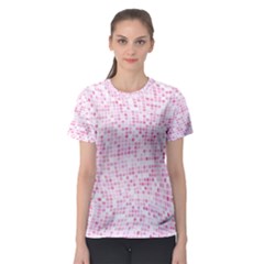 Pink And White Checkered Women s Sport Mesh Tee