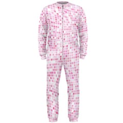 Pink And White Checkered Onepiece Jumpsuit (men) 