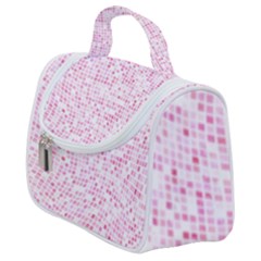 Pink And White Checkered Satchel Handbag by SpinnyChairDesigns