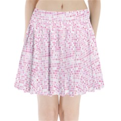 Pink And White Checkered Pleated Mini Skirt by SpinnyChairDesigns