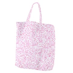 Pink And White Checkered Giant Grocery Tote by SpinnyChairDesigns