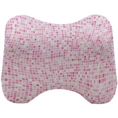 Pink And White Checkered Head Support Cushion by SpinnyChairDesigns