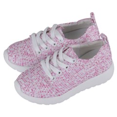 Pink And White Checkered Kids  Lightweight Sports Shoes by SpinnyChairDesigns