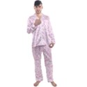 Pink and White Checkered Men s Long Sleeve Satin Pyjamas Set View1