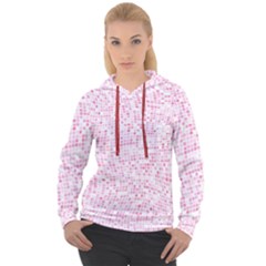 Pink And White Checkered Women s Overhead Hoodie