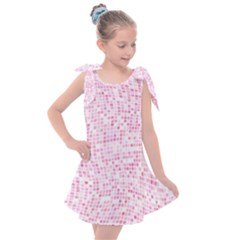 Pink And White Checkered Kids  Tie Up Tunic Dress by SpinnyChairDesigns