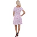 Pink and White Checkered Cap Sleeve Velour Dress  View2