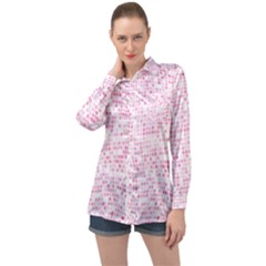 Pink And White Checkered Long Sleeve Satin Shirt