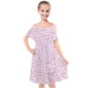 Pink and White Checkered Kids  Cut Out Shoulders Chiffon Dress View1