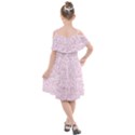 Pink and White Checkered Kids  Cut Out Shoulders Chiffon Dress View2