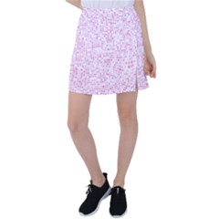 Pink And White Checkered Tennis Skirt by SpinnyChairDesigns