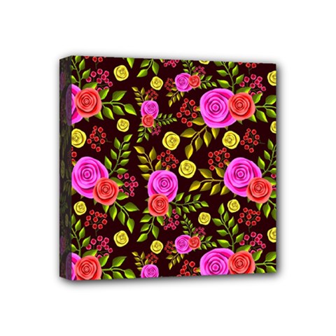 Background Rose Wallpaper Mini Canvas 4  X 4  (stretched)