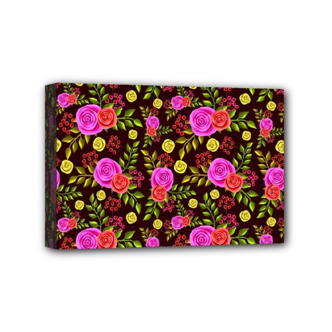 Background Rose Wallpaper Mini Canvas 6  X 4  (stretched)