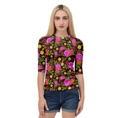 Background Rose Wallpaper Quarter Sleeve Raglan Tee