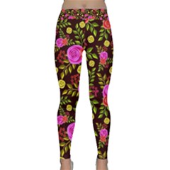 Background Rose Wallpaper Classic Yoga Leggings by HermanTelo