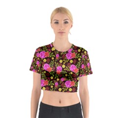 Background Rose Wallpaper Cotton Crop Top by HermanTelo