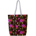 Background Rose Wallpaper Full Print Rope Handle Tote (Small) View1