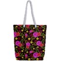 Background Rose Wallpaper Full Print Rope Handle Tote (Small) View2