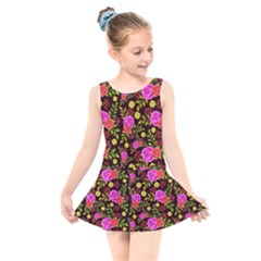 Background Rose Wallpaper Kids  Skater Dress Swimsuit by HermanTelo