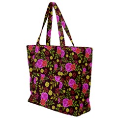 Background Rose Wallpaper Zip Up Canvas Bag